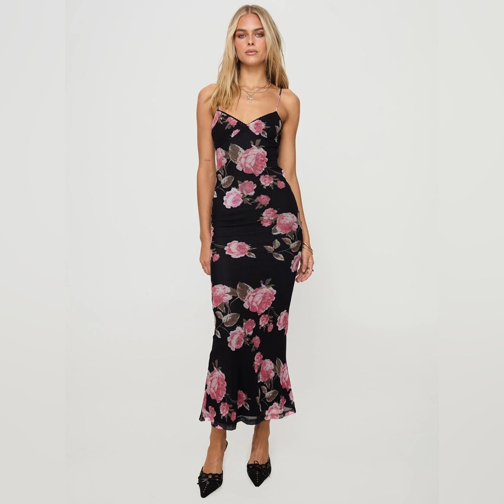 Princess Polly Manolis Maxi Dress in black floral